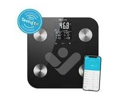 Svarstyklės TrueLife FitScale W6 BT – Bioelektrinės varžos „Bluetooth“ skalė – juoda