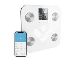 Svarstyklės TrueLife FitShape S6 BT – Bioelektrinės varžos „Bluetooth“ skalė – balta