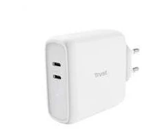 TRUST įkroviklis MAXO 65W, 2x USB-C, baltas