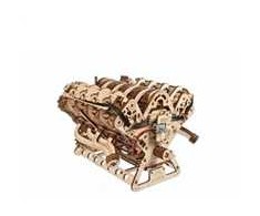 Ugears 3D medinis mechaninis dėlionės V8 variklis