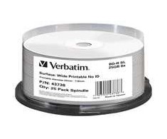 1x25 Verbatim BD-R Blu-Ray 25GB 6x Speed plataus spausdinimo NO-ID