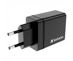 Verbatim 30W Laidinis įkroviklis 3xUSB-A/USB-C PD 3.0 CHR-30EU2 juodos spalvos 49700