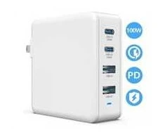 Įkroviklis Viking kroviklis USB GaN 100W, podpora PD3.0 a QC4+ balta