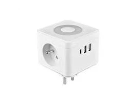 Viking maitinimo adapteris Y23L, 2x 230 V, 1x USB-A, 2x USB-C, jutiklinė lemputė, balta