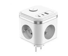 Viking maitinimo adapteris Y33, 3x 230 V, 1x USB-A, 2x USB-C, ON/OFF mygtukas, baltas