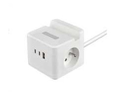 Viking maitinimo adapteris YC23H, 2x 230 V, 1x USB-A, 2x USB-C, jutiklinė lemputė, stovo funkcija, balta