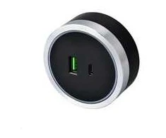 Listwa zasilająca Viking Viking zásuvkový modul A60, 1x USB-A, 1x USB-C, PD, stříbrno-juoda