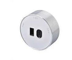Viking moduł gniazdowy A60 1x USB-A 1x USB-C PD sidabrinė