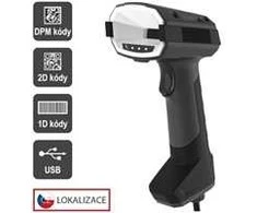 Virtuos CCD 2D DPM průmyslová čtečka HT-880DPM, USB, tmavě pilka