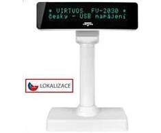 Virtuos Virtuos VFD klientų ekranas Virtuos FV-2030W 2x20 9mm, USB, baltas