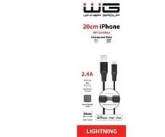 Winner Group WG - Datový kabelis Lightning MFi na USB-A, 20 cm, 2.4A, juoda