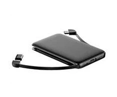 Winner Group WG - Power Bank 5000 mAh, kabelis Micro USB + Type-C + adaptér Lightning, juoda