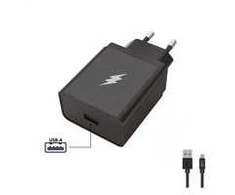 Winner Group WG - Síťová nabíječka 1x USB-A 22,5W, SuperCharge, 5V-9V-12V, + kabelis USB-A na Type-C (5A), juoda