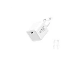 Winner Group WG - Síťová nabíječka 1x USB-C PD 20W, 5V-9V-12V, kabelis Type-C na Type-C, bílá