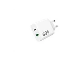 Winner Group WG - Síťová nabíječka GaN 2x USB 65W, 1x USB-C PD 65W + 1x USB-A QC3.0 18W, baltas
