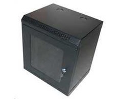 XtendLan 10" sieninė spinta 9U 350x280, keliamoji galia 50 kg, plexiglas durys, suvirintos, juodos
