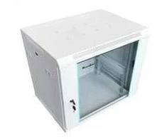XtendLan 19" sieninė spinta 12U 600x450, keliamoji galia 60 kg, stiklinės durelės, išskleistos, pilkos spalvos