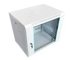 XtendLan 19" sieninė spintelė 12U 600x450, keliamoji galia 60 kg, stiklinės durys, virintos, pilkos spalvos