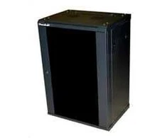 XtendLan 19" sieninė spintelė 15U 600x450, keliamoji galia 60 kg, stiklinės dūminės durys, išskleistos, juodos