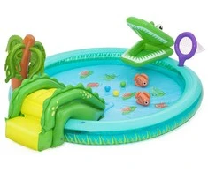 Bestway pripučiama žaidimų aikštelė CROCODILE čiuožykla + purkštuvas + kamuoliukai 53166