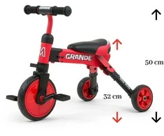 Triratukas Milly Mally GRANDE 2in1, Raudonas