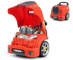 Realistiškas automobilio priekio su atidaromu variklio dangčiu „Milly Mally N-GINE“ raudonas modelis