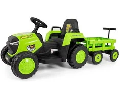 Electric tractor with trailer Milly Mally Rolly žalias