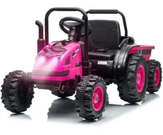 Elektrinis traktorius su priekaba Milly Mally Farmer rožinis