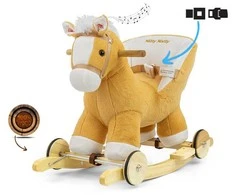 Supamasis žirgas su melodija ir ratukais Milly Mally Polly šviesiai rudos spalvos