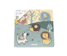 Viga Toys Mediniai įterpiami dėlionės gyvūnai Viga