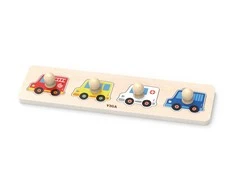 Medinė dėlionė su rankenėlėmis mažiesiems Viga Cars
