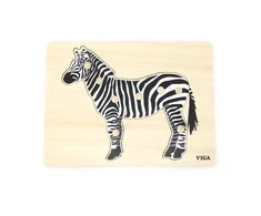 Viga medinis montessori dėlionės zebra su Pinski