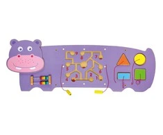 Viga Toys Medinė Hipopotamo Sensorinė Manipuliacinė Lenta