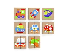 Magnetinė medinė dėlionė VIGA transporto priemonės