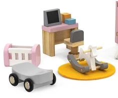 Viga Toys „Viga Polarb“ baldų rinkinys lėlių namams vaikams