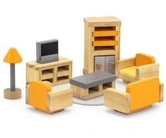 Viga Toys „Viga Polarb“ baldų rinkinys „Dollhouse“ salonui