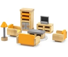 Viga Toys „Viga Polarb“ baldų rinkinys „Dollhouse“ salonui
