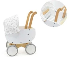 Viga Toys VIGA 44719 Medinis lėlių vežimėlis su gondola