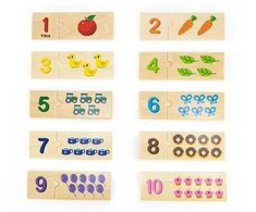 Dėlionė VIGA Medinių dėlionių rinkinys Skaičių atitikimas Montessori