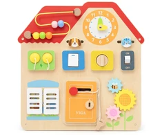 Viga Toys Medinė Montessori lavinamoji lentelė Atradimų ir mokymosi namelis VIGA