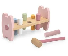 Viga Medinė Paspaudimo Žaislas Su Plaktuku Lapė Montessori