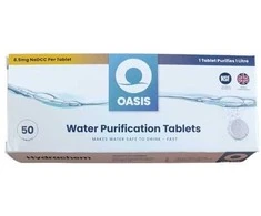 Jungtine Karalyste Vandens dezinfekavimo tabletės OASIS (8,5 mg NaDCC) 50 pcs