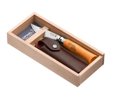 Kišeninis peilis OPINEL Nr. 08 Carbon su dėklu medinėje dėžutėje
