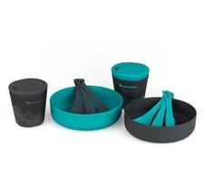 Sea To Summit DeltaLight Camp Set 2.2 (2 Mugs, 2 Bowls, 2 Cutlery Sets), Pacific Mėlyna/Pilkas