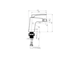 Rubineta Bidet faucet with pop-up valve AERO-16