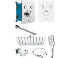 Potinkinė dušo sistema Rubineta THERMO-2F-OLO (SQ) - Chromas