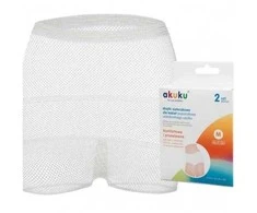 Akuku daugkartinės tinklinės kelnaitės po gimdymo, dydis - XXL, 2 vnt. А0236