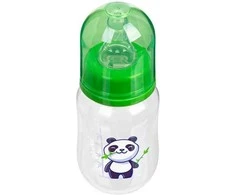 Akuku maitinimo buteliukas 125 ml su silikoniniu žinduku, žalia panda