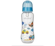 Akuku maitinimo buteliukas 250 ml su silikoniniu žinduku, mašinos