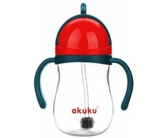 AKUKU neišsiliejantis mokomasis puodelis su rankenėlėmis ir svareliu, 280 ml, A0164